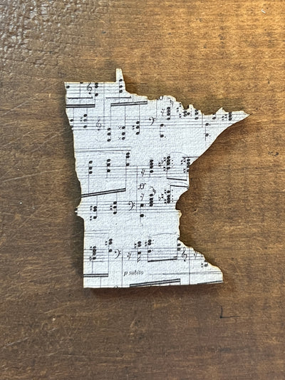 Minnesota State Outline - Minneapolis Photograph Music Wall Ornament Magnet