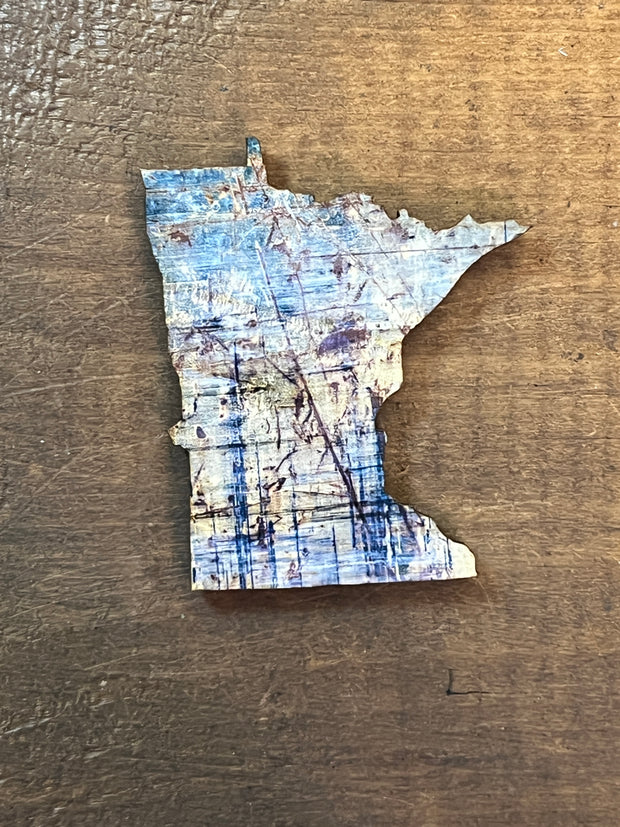 Minnesota State Outline - Abstract Texture Dumpster Ornament Magnet