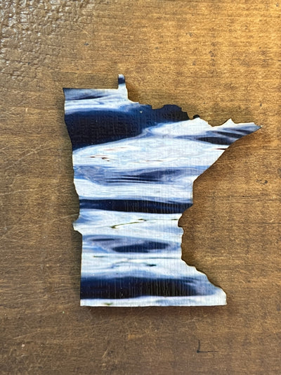 Minnesota State Outline - Lake Superior Ornament Magnet