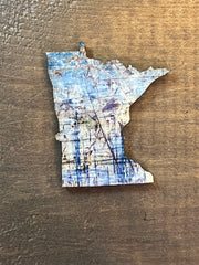 Minnesota State Outline - Abstract Texture Dumpster Ornament Magnet