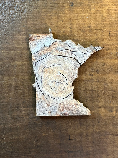 Minnesota State Outline - Tree Rings Ornament Magnet