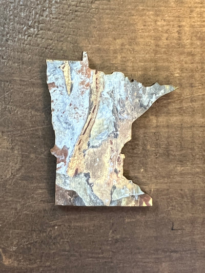 Minnesota State Outline - Abstract Rock Ornament Magnet