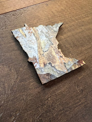 Minnesota State Outline - Abstract Rock Ornament Magnet