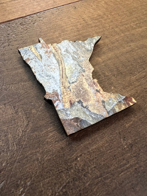 Minnesota State Outline - Abstract Rock Ornament Magnet