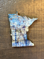 Minnesota State Outline - Abstract Texture Dumpster Ornament Magnet