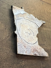 Minnesota State Outline - Tree Rings Ornament Magnet