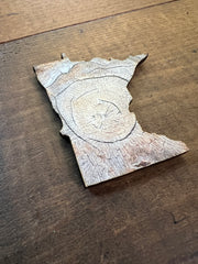 Minnesota State Outline - Tree Rings Ornament Magnet