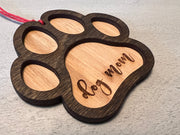 Paw Print Wooden Ornament (Multiple Styles)