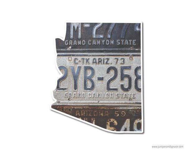 Arizona Vintage License Plates Vinyl Sticker