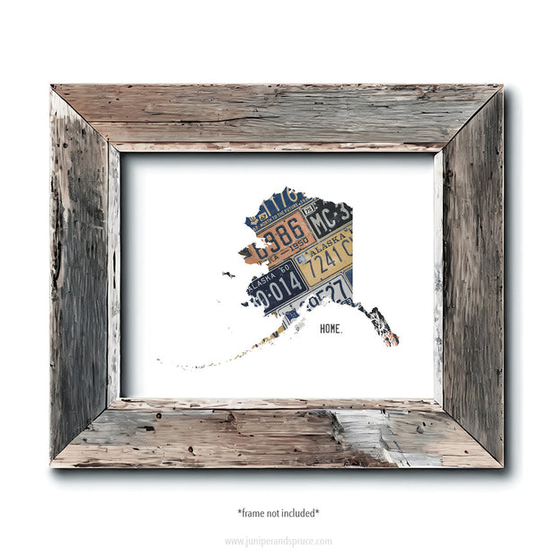 Alaska Vintage License Plate Print