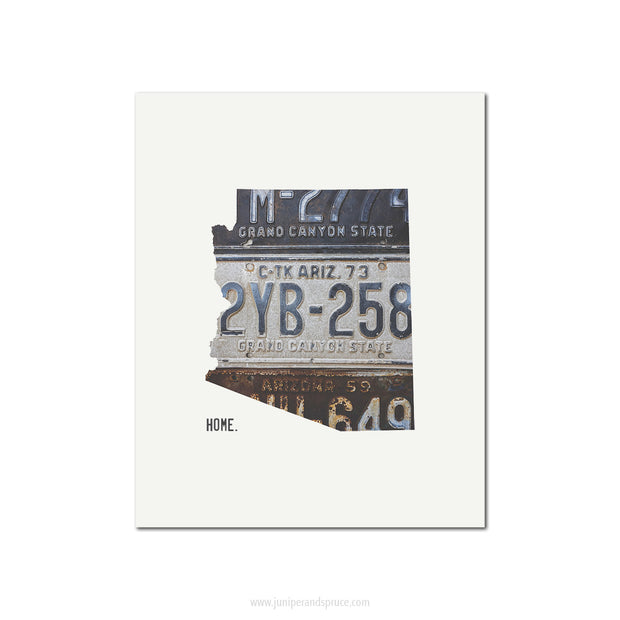 Arizona Vintage License Plate Print