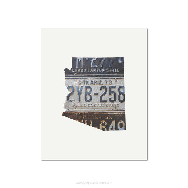 Arizona Vintage License Plate Print