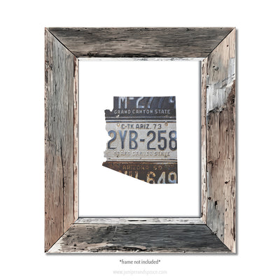 Arizona Vintage License Plate Print
