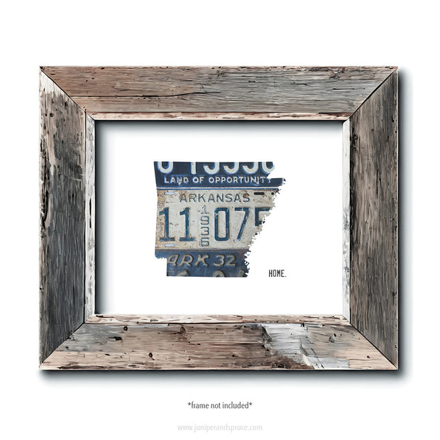 Arkansas Vintage License Plate Print