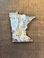 Minnesota State Outline - Abstract Rock Ornament Magnet
