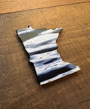 Minnesota State Outline - Lake Superior Ornament Magnet