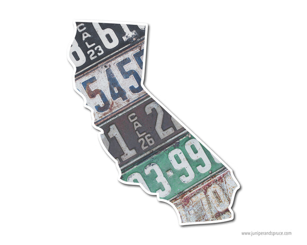 California Vintage License Plates Vinyl Sticker