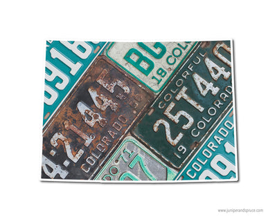 Colorado Vintage License Plates Vinyl Sticker