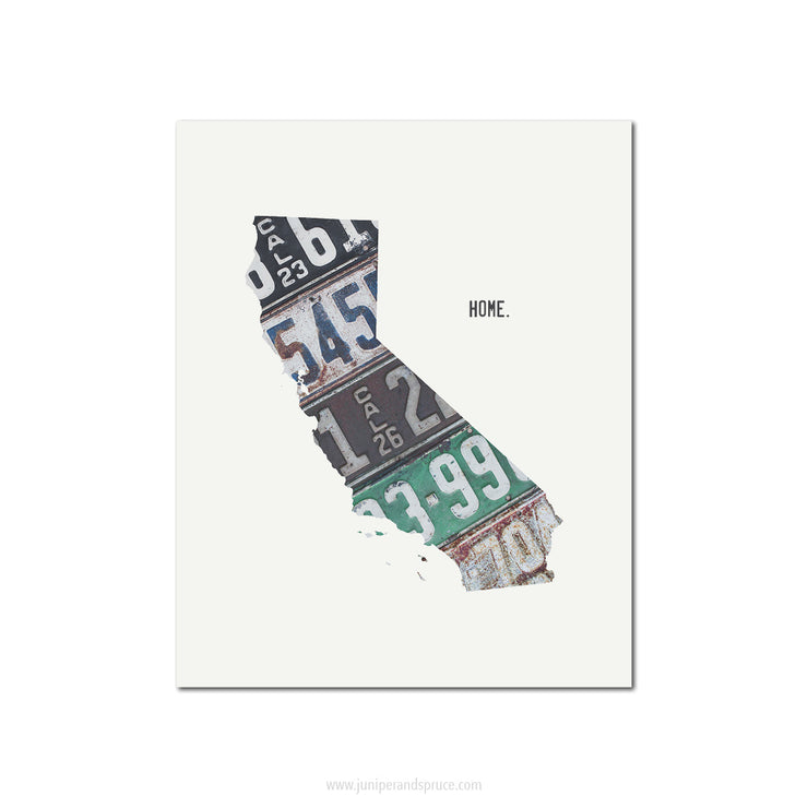 California Vintage License Plate Print