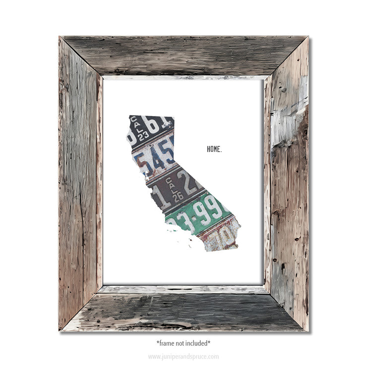 California Vintage License Plate Print