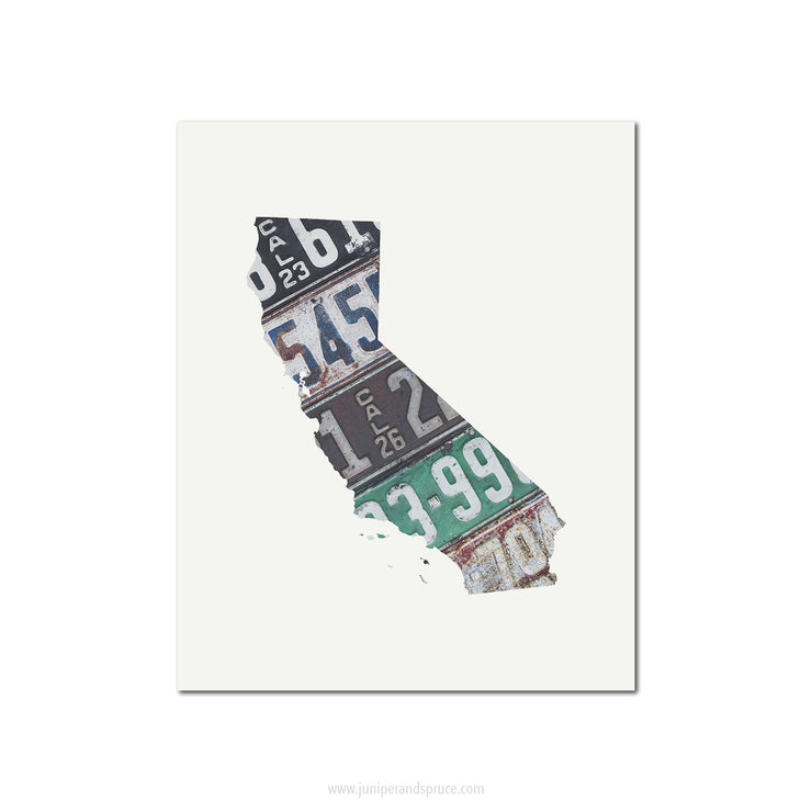 California Vintage License Plate Print