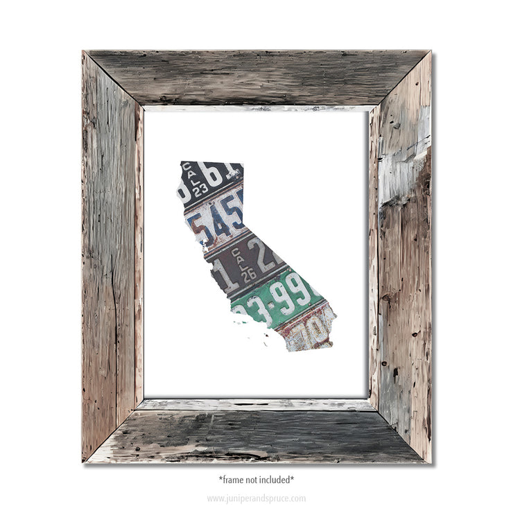 California Vintage License Plate Print