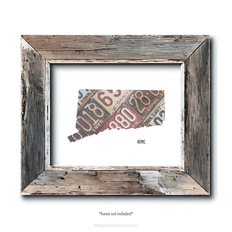 Connecticut Vintage License Plate Print