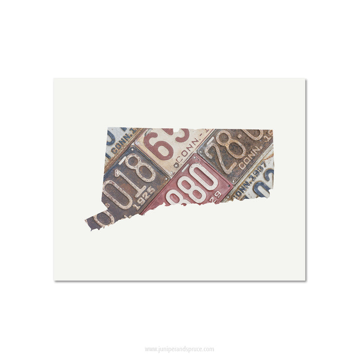 Connecticut Vintage License Plate Print