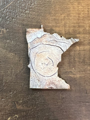 Minnesota State Outline - Tree Rings Ornament Magnet