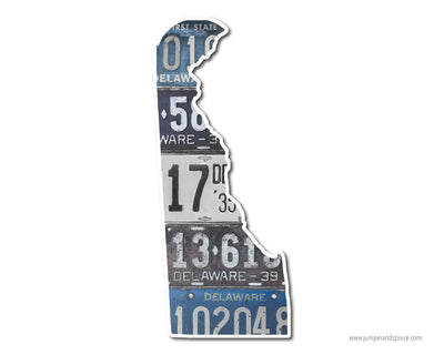 Delaware Vintage License Plates Vinyl Sticker