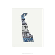Delaware Vintage License Plate Print