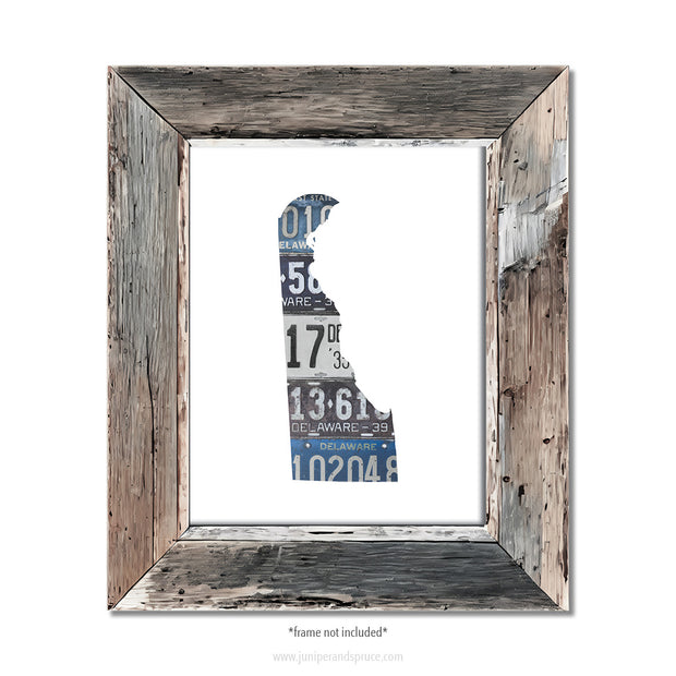 Delaware Vintage License Plate Print
