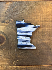 Minnesota State Outline - Lake Superior Ornament Magnet