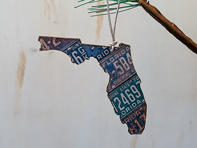 Florida Vintage License Plate Ornament Magnet