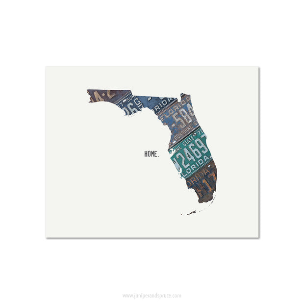 Florida Vintage License Plate Print