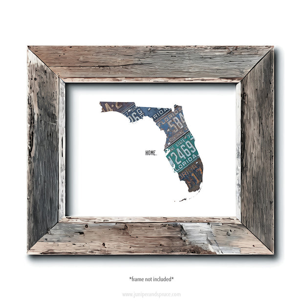 Florida Vintage License Plate Print