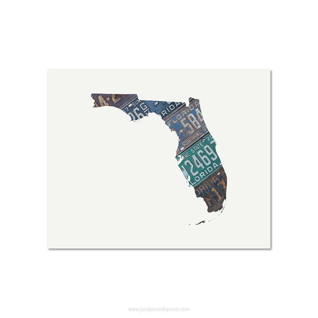Florida Vintage License Plate Print
