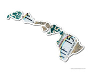 Hawaii Vintage License Plates Vinyl Sticker