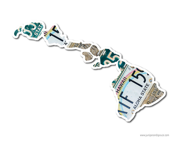 Hawaii Vintage License Plates Vinyl Sticker