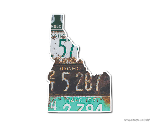 Idaho Vintage License Plates Vinyl Sticker
