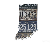 Indiana Vintage License Plates Vinyl Sticker