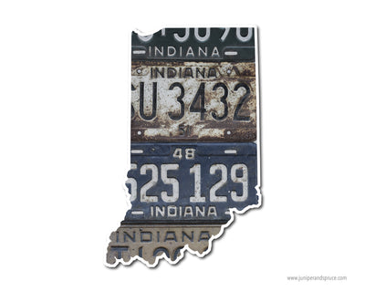 Indiana Vintage License Plates Vinyl Sticker