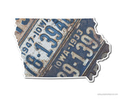 Iowa Vintage License Plates Vinyl Sticker