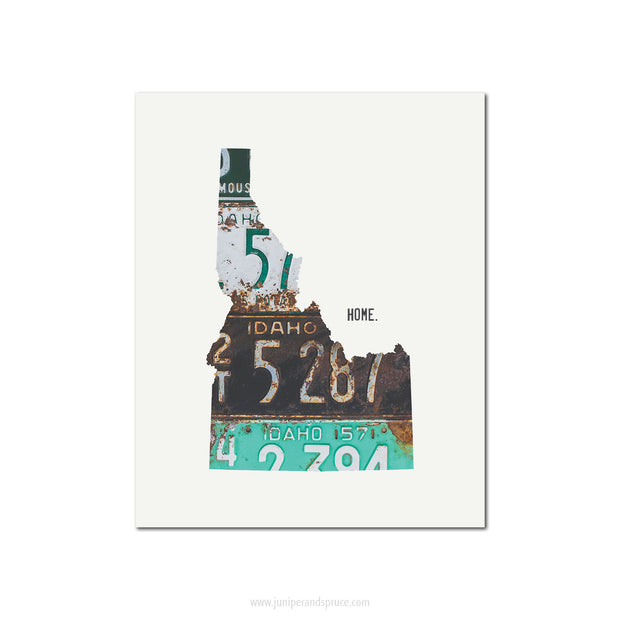 Idaho Vintage License Plate Print
