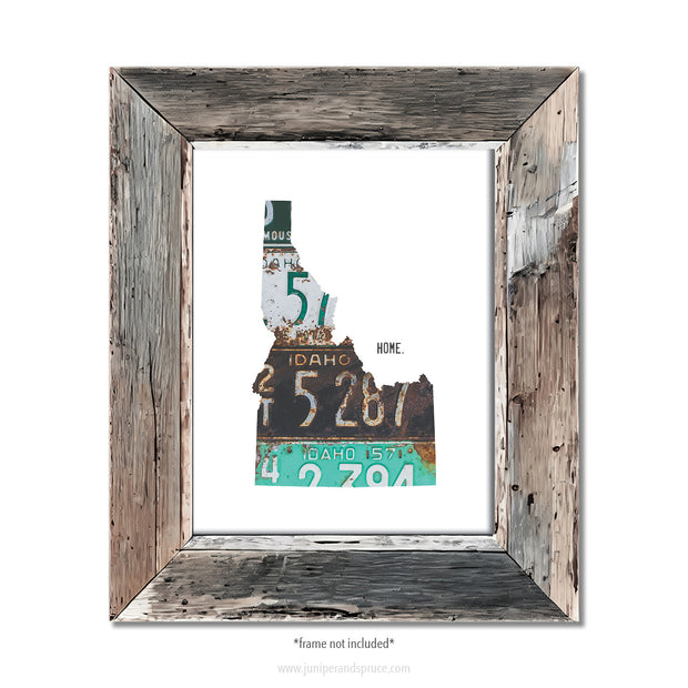 Idaho Vintage License Plate Print