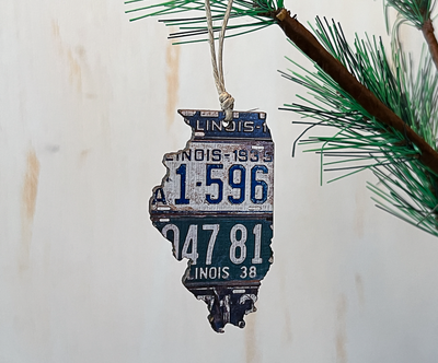 Illinois Vintage License Plate Ornament Magnet