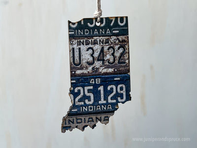 Indiana Vintage License Plate Ornament Magnet