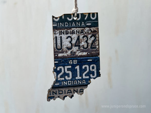 Indiana Vintage License Plate Ornament Magnet
