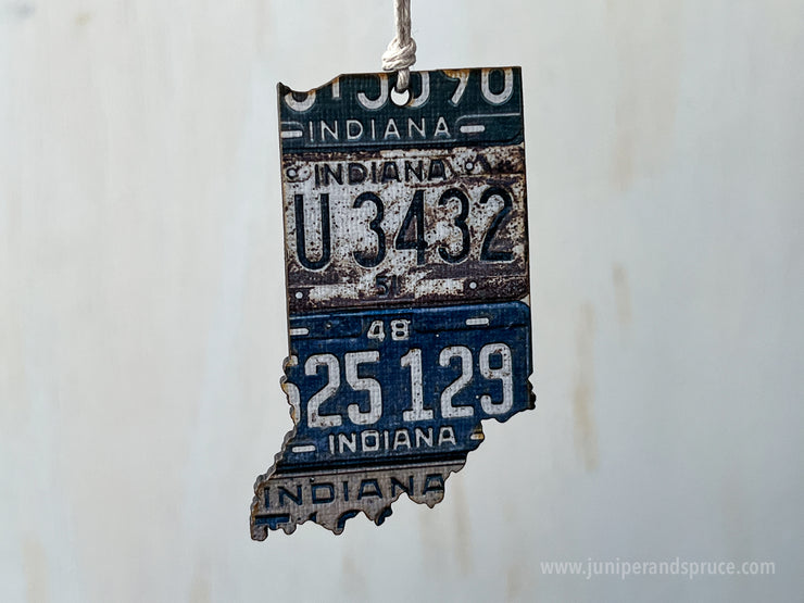 Indiana Vintage License Plate Ornament Magnet