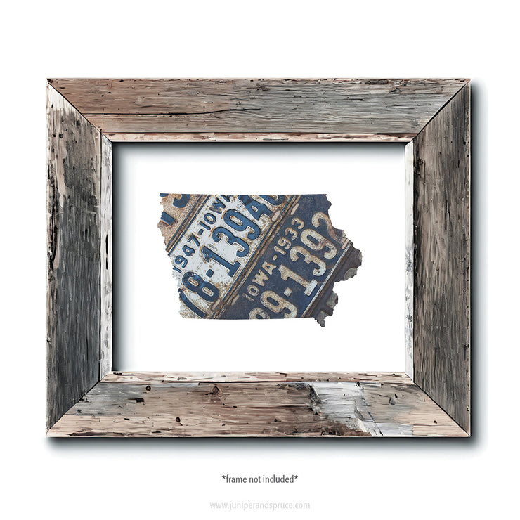Iowa Vintage License Plate Print